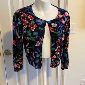 Talbots Navy Floral Pattern Dress  Shrug XS NWOT